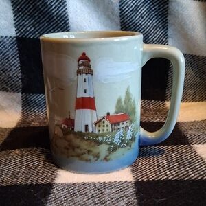 Otagiri Coastal Lighthouse Mug - Red and Blue